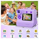 Kids Camera Instant Print, Christams Birthday Gifts for Girls Boys 5 6 7 8 9 10 Year Old, FHD Kids Toddler Digital Video Cameras,Selfie Cameras with 3 Rolls BPA-Free BPS-Free Print Paper & 32G Card