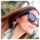 TAOTAOQI Vintage Women Oversized Sunglasses Designer Luxury Square Sun Glasses UV400 Protection Flat Lens