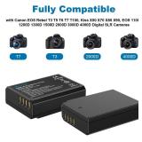 Artman LP-E10 Battery 2-Pack 1600mAh and Rapid Dual USB Charger for Canon LP E10, EOS Rebel T7 T6 T5 T3 T100, Kiss X50 X70 X80 X90, EOS 1100D 1200D 1300D 1500D 2000D 3000D 4000D Digital Cameras