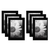 Americanflat 4x6 Picture Frame with Polished Plexiglass - Set of 6 - Signature Collection - Picture Frames with Engineered Wood - Photo Frame for Tabletop and Wall Display - Black
