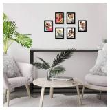 Americanflat 4x6 Picture Frame with Polished Plexiglass - Set of 6 - Signature Collection - Picture Frames with Engineered Wood - Photo Frame for Tabletop and Wall Display - Black