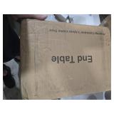 AMHANCIBLE Record Player Stand with Charging Station, Large Turntable Stand with Storage Cabinet, 3 Tier End Table Hold Up to 100 Albums, Record Stand for Vinyl, Living Room, Brown, HETCD012BR-1