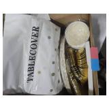 Nkaiso 141 Pieces White Gold Party Supplies, Disposable Party Decorations Sets Include Paper Plates Napkins Cups, Plastic Forks Knives Spoons, for Baby Shower Birthday Wedding -20 Guests