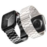 2-Pack Compatible for Apple Watch Band 42mm(Series 10/11) 41mm 40mm 38mm, Stainless Steel Replacement Strap Metal Bands for Series 11/10/9/8/7/6/5/4/3/2/1/SE/SE2/SE3 Women Men,Black+StarLight