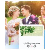 Poever Blank-Cards-and-Envelopes 60 Pack - 5 x 7 Folded Cardstock with A7 White Envelopes-for-Invitation, Heavyweight Blank-Note-Cards-and-Envelopes Self Seal Printable for Greeting Party Birthday