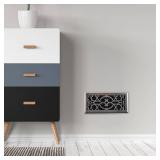 Floor Register 4\" x 10\", Heavy Duty Walkable Steel Floor Vents for Home Floor, Decorative Air Vent Covers - Electroplate Floor Registers, Grilles & Vents, 2PACK - Antique Brass