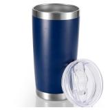 Cool Yoleb 20 oz Tumbler Stainless Steel Tumblers with Lid Double Wall Vacuum Insulated Coffee Mug 20oz Powder Coated Cup for Hot and Cold Drinks, Navy, 1 pack