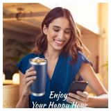 Cool Yoleb 20 oz Tumbler Stainless Steel Tumblers with Lid Double Wall Vacuum Insulated Coffee Mug 20oz Powder Coated Cup for Hot and Cold Drinks, Navy, 1 pack