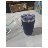 Cool Yoleb 20 oz Tumbler Stainless Steel Tumblers with Lid Double Wall Vacuum Insulated Coffee Mug 20oz Powder Coated Cup for Hot and Cold Drinks, Navy, 1 pack