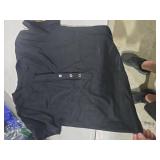 Tankaneo Women Deep V Neck Low Cut Tops Casual Ribbed Knit Henley T-Shirts Summer Short Sleeve Tees Black Small