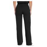 COMENII Scrubs for Women, Knit Yoga Waistband Straight Leg Cargo Pants, Classic Fit Womens Scrubs Pants-1-R-Black XS