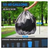 Reli. 55-60 Gallon Trash Bags Heavy Duty | 150 Count | 50-60 Gallon | Large Black Garbage Bags | Made in USA