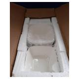 ZENFUN 10 oz Square Bowl Chip & Dip Serving Set, Pocelain Ramekin Bowls with Metal Rack Stand, White Small Serving Dishes, Condiment Serving Tray for Entertaining, Party, Buffets, Christmas