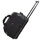 OIWAS Travel Rolling Duffle Bag with Wheels 22 inch Duffel Bag with Wheels Small Tote Weekend Overnight Carry On Luggage Expandable 50L to 60L Women Men Black