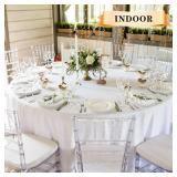 sancua 6 Pack Round Tablecloth 90 Inch White, Stain and Wrinkle Resistant Table Cloth - Washable Polyester Table Cover for Dining Tables, Buffet Parties and Camping