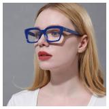 DXYXYO Blue Light Blocking Reading Glasses Women 3 Pack Oversized Rectangle Computer Readers Retro Fashion Oprah Style Square +3.5