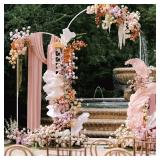 Wokceer Wedding Arch Stand 7.2FT, 6FT White Metal Arch Backdrop Stand Set of 2 for Birthday Party Wedding Ceremony Baby Shower Graduation Decoration