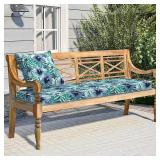 Melody Elephant Outdoor Bench Cushion 45x18x3 Inch, Bench Furniture Cushion for Loveseat Sofa Couch Bench Garden Porch Glider, Blue Salmone Tropical