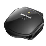 George Foreman 2-Serving Classic Plate Electric Indoor Grill and Panini Press, Black, Small Compact Size, GR10B
