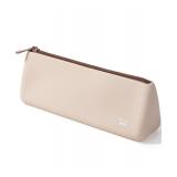 Mr. Pen- Silicone Pencil Case Pouch, Warm Beige, Aesthetic Triangular Design, Multipurpose, Aesthetic Pencil Case Small, Silicone Makeup Bag