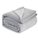 Bedsure GentleSoft Fleece Blankets King Size Light Grey - Bed Blanket Soft Lightweight Plush Cozy Fuzzy Luxury Microfiber, 108x90 inches