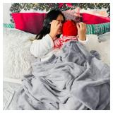 Bedsure GentleSoft Fleece Blankets King Size Light Grey - Bed Blanket Soft Lightweight Plush Cozy Fuzzy Luxury Microfiber, 108x90 inches