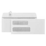 500 No. 10 Double Window Envelopes Self Seal #10- For Multiple Statements, Quickbooks Invoices, Checks -10 Security Envelopes Peel and Seal with 2 Windows Left, Size 4 1/8 X 9 Â½