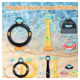 WeeHomm Pool Diving Toys for Kids, 9 PCS Swimming Pool Diving Rings, Summer Duck Dive Sticks with Duck Float Toys for Kids 4-8 8-12, Fun Outdoor Underwater Pool Games for Teens