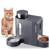 Gardner Pet Automatic Gravity Cat Food Feeder and Water Dispenser Stainless Steel Two-in-One Set Large Capacity Dispenser for Pets Dogs, Puppies, Kittens-(0.8 Gallons x 2)