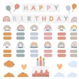 Nezyo 80 Pcs Boho Dot Happy Birthday Bulletin Board Set, Morandi Pastel Rainbow Birthday Chart for Classroom, Boho Calendar Wall Cutouts for School Bulletin Board Decoration(Morandi Colors)