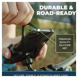 Roam Universal Black Net Bike Phone Mount Holder, 360Â° Rotation Hands Free Cell Navigation System for Motorcycle eBike Dirt Road Cruiser Scooter Jogging Stroller, Adjustable Up to 3.6\" W x 7\" L