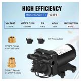 ECO-WORTHY 110V AC Fresh Transfer Diaphragm Water Pump On Demand 5.5GPM 70PSI High Pressure Water Booster Pump 110 Volt with Pressure Switch for Irrigation Garden Hose Sprinkler Home RV