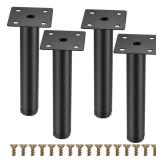Fulushouxi 4 Pcs Furniture Legs, Metal Cabinet Legs, 6 inches/15 cm Adjustable Furniture Support Feet for Kitchen Shelves Sofa Table Chair Desk Cupboard Furniture Adjustable Legs Feet Foot