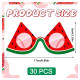 Xuhal Luau Party Watermelon Hawaiian Sunglasses Novelty Funny Tropical Sunglasses Photo Booth Props (30 Pcs)