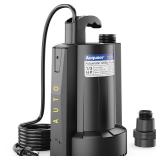 Acquaer 1/3 HP Automatic Submersible Water Pump, 115V Sump Pump with 3/4â Garden Hose Check Valve Adapter,2160 GPH High Flow Water Removal for Swimming Pool Cover Hot Tubs Flooded House Basement