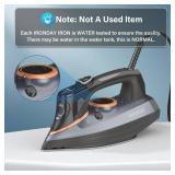 IRONDAY Steam Iron for Clothes with LCD Screen, 1700W Iron Non-Stick Ceramic Soleplate, Auto Shutoff, Self-Cleaning, Steam Burst, Spray Mist 10.14oz Water Tank Ironing Clothes for Home