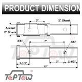 TOPTOW Hitch Extender, Fits for 2 inch Receiver, 7 inch Extension Length, with 5/8 inch Hitch Pin