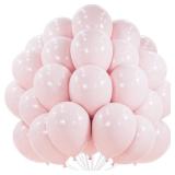 PartyWoo Pale Pink Balloons 50pcs 12 Inch Light Pastel Baby Pink Latex Helium Balloons for Birthday Engagement Bachelorette Baby Shower Easter Princess Butterfly Theme Party Decorations Pink-Q01