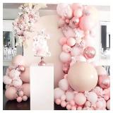 PartyWoo Pale Pink Balloons 50pcs 12 Inch Light Pastel Baby Pink Latex Helium Balloons for Birthday Engagement Bachelorette Baby Shower Easter Princess Butterfly Theme Party Decorations Pink-Q01