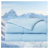 BEDELITE Cooling Comforter King Size,Double Side Cooling Blankets for Hot Sleepers,Lightweight & Breathable Summer Comforter King Sizeï¼Blue,108x90 Inches