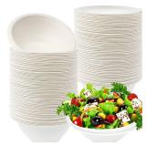 Lshfwn 110 Pcs 8oz Compostable Paper Bowls, Biodegradable Heavy-Duty Bagasse Bowls for Salad, Dessert, Parties, Catering