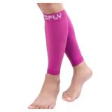 TOFLYÂ® Calf Compression Sleeve for Men & Women, 1 Pair, Footless Compression Socks 20-30mmHg for Leg Support, Shin Splint, Pain Relief, Swelling, Varicose Veins, Maternity, Nursing, Travel, Rose XX
