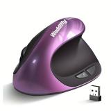 Woddlffy Ergonomic Mouse Wireless, Vertical Mouse Right Handed Small Mouse with 6 Buttons 1000/1200/1600 for Laptop,Desktop,PC, MacBookï¼Purple AAï¼