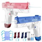 Electric Water Gun for Adults & Kids, Water Gun with 1000CC Backpack& 33FT Range Squirt Guns Water Pistol Automatic Power Water Toy - Pool Beach Outdoor Summer Toys Gift for Boys Girlsï¼2PCSï¼