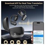 Ai Language Translation Earbuds, Translator Earbuds Real Time with APP Compatible with iOS & Android, 144-Language Bluetooth Headphones Translating Device for Travel and Business - Black