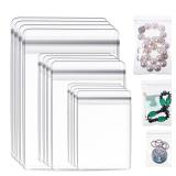 Clabby 120 Pcs Clear PVC Jewelry Bags Plastic Jewelry Storage Pouch Transparent Rings Earrings Packing Anti Tarnish Bags Small Zipper Lock Pouch for Storage, 3 Sizes (Clear)
