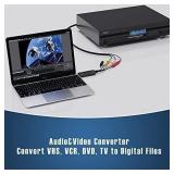 Capture Card, USB Video Capture Card Device, Audio Video Converter Grabber for RCA to USB-Convert VHS Mini DV VCR Hi8 DVD to Digital, for PC TV Tape Player Camcorder, MAC Windows Vista Compatible