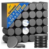 (Some Chipped)Grtard 100Pack Small Round Disc Magnets for Crafts, 25x3mm Ceramic Magnets with Adhesive Backing, Perfect for Refrigerator, DIY Cup Crafts, Hobbies, Science Projects