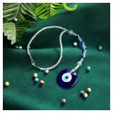 Evil Eye Car Hanging Ornament Evil Blue Eye Charms for Rear View Mirror Beaded Decor Car Accessories Pendent for Window Door Frame Balcony(Classic Style)