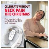 FORTHiQ Neck TENS Machine with Heat, Electric Neck Massager for Pain Relief, 15 Levels Deep Tissue Massage, Portable and Soothing